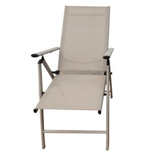 Outdoor Courtyard High Backrest Folding Reclining Chair with 7 Adjustable