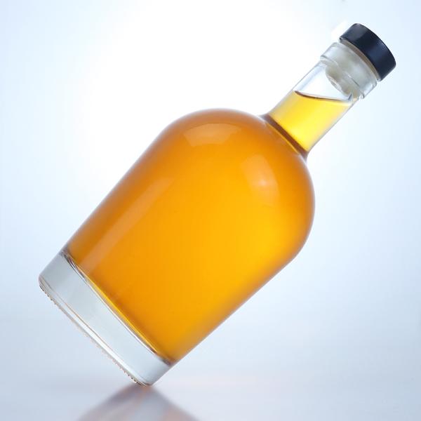 750ml Glass Liquor Bottle for Gin Rum Vodka Custom Shape with Glass Collar Material