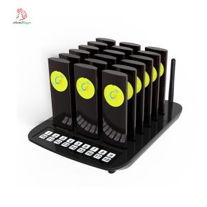 Quality wireless keyboard transmitter with 18 coaster pagers for waiter calling customer waiting in queue for sale