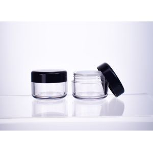 Fancy Thick Wall transparent Recyclable Plastic PET Cosmetic Jar 1OZ For