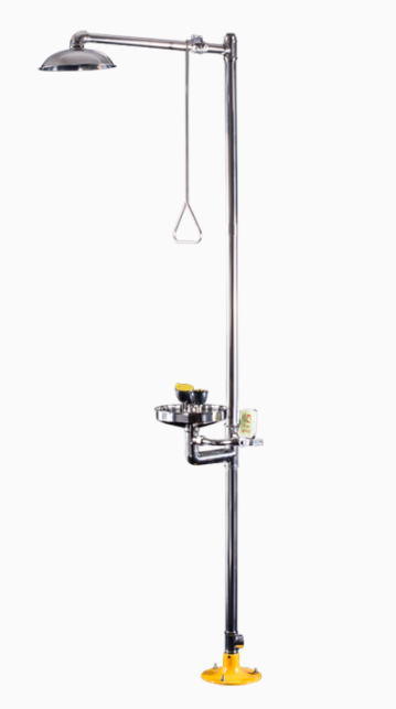 ANSI-Compliant Stainless Steel Combination Shower and Eyewash Station