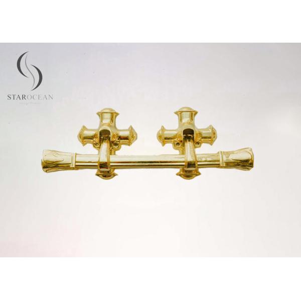 Golden European Cross Shape Style Plastic Coffin Handles Dimension High Strength