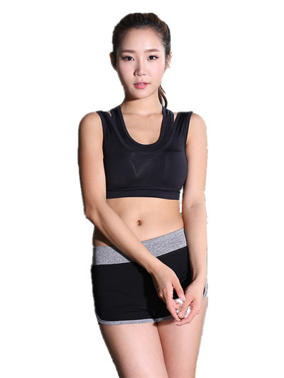 CPG Global 2017 Spring Summer Women's Raceback Stretched Breathable Black Sport Bra Yoga Workout Fitness Top W133