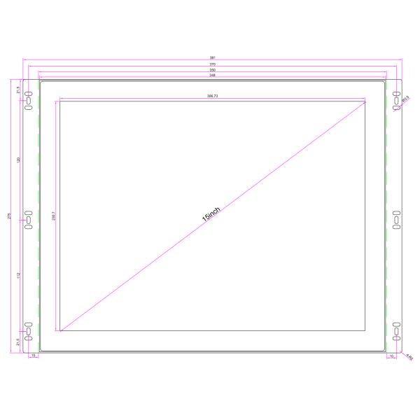 6mm Glass 4RS232 1RS485 Industrial Touch Panel PC 15 Inch