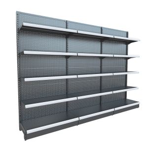 2.4m 7 Layer 1200MM Black Gondola Candy Rack Shelving Units For Supermarket 60kg