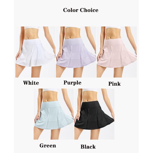 Nylon Womens Golf Clothes Tennis Sports Skort Skirts Pink Printing