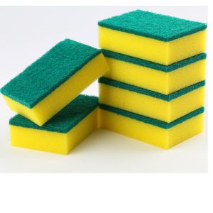 Factory Outlet Double Side Rectangle Sponge Kitchen Cleaning Scouring Pad