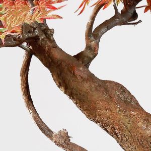 Red Chinese Style Artificial Potted Floor Plants Hotel Desk Decor Maple