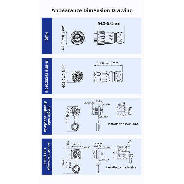 Cnlinko DH 16 Series Locking Screw Type 3 Pin Waterproof Cable Power Plug Connector