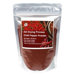 Organic Mild Red Chili Powder with 0-100 SHU Heat Level and 100 Grams Netweight