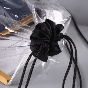 Transparent PVC Drawstring Bag , Custom Logo Waterproof Storage Bags