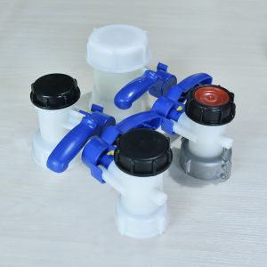 Plastic DN40 DN50 DN80 IBC Tank Container Ball Valve with BUTTERFLY Structure