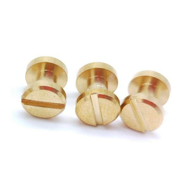 Buy 3/8" Post 1/2" 1/4 " Plain Head Antique Solid Brass Chicago Screws For Leather at wholesale prices