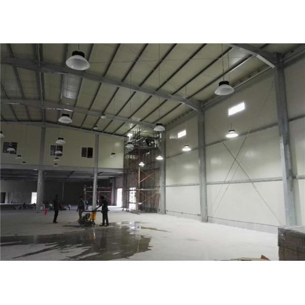 H Steel Frame Steel Frame Warehouse , Pre Built Steel Buildings With Sandwich Wall Panel