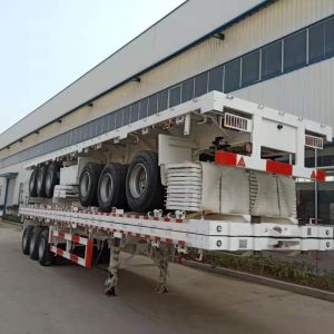 7.5t Heavy Mechanical Suspension Flatbed / Sidewall Semi-Trailer for Transportat