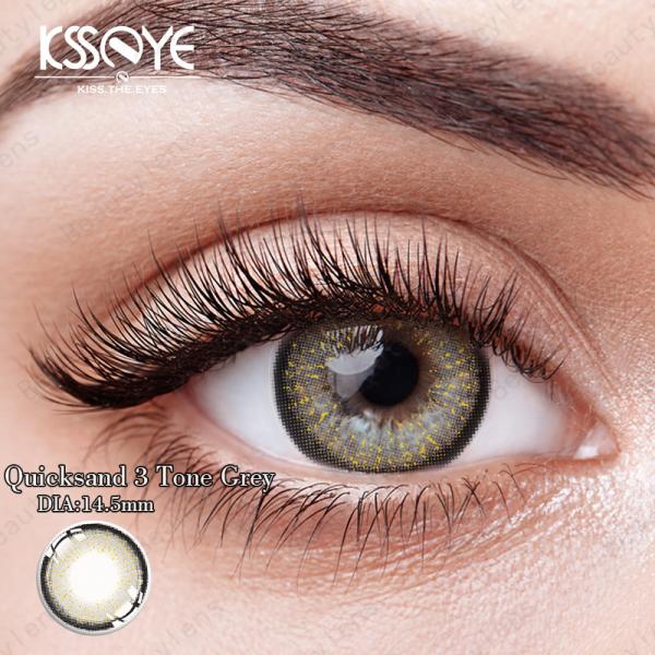 Natural Color Contact Lenses Gold Coffee / Grey / Brown / Pink For Fair Skin Color