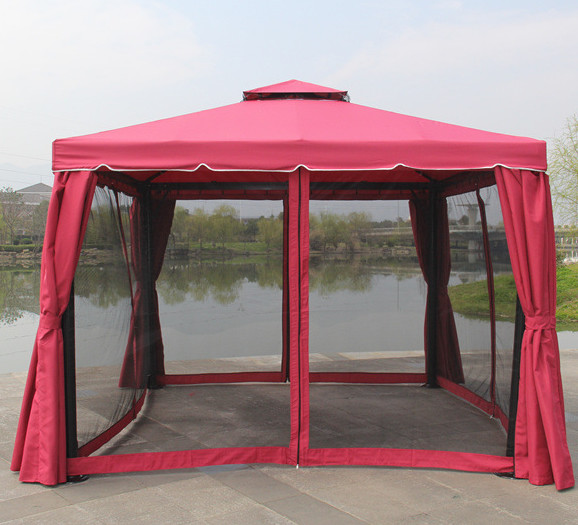 Buy 3 X 3m Aluminum Windproof Roman Tent Anti Mosquito Double Ply Curtain at wholesale prices