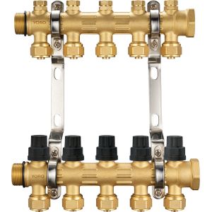 6201 Hot Forged Brass Water Distribution Manifolds up to 8 Branches w/ Concealed