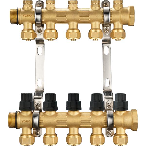 6201 Hot Forged Brass Water Distribution Manifolds up to 8 Branches w/ Concealed