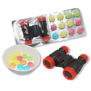 Funny Fruity Novelty 6.8g Compressed Candy With Telescope Toy