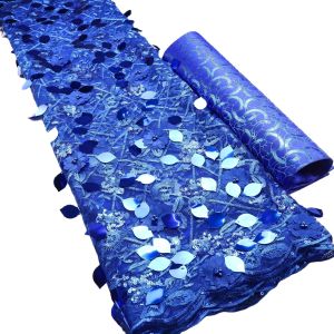 Quality 2023 Sequins Embroidery African Lace Fabric Bridal Hand Cut for wedding dress for sale