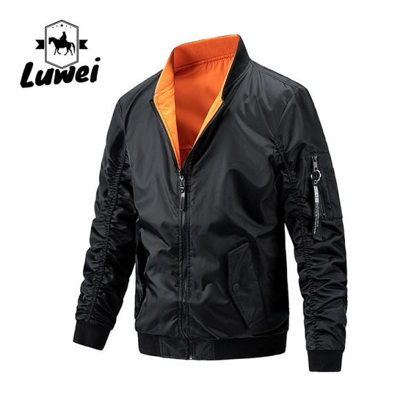 Buy Oem Clothing Jaket Winter Windproof Bomber Utility Polyester Motorcycle Fabric Outdoor Collar Jackets for Mens at wholesale prices