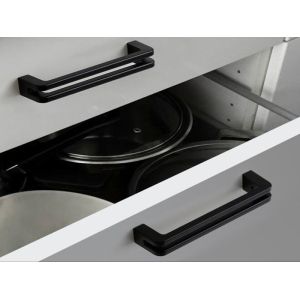 Matter Black Kitchen Cabinet Handles American Hollow Design Zinc Drawer pulls