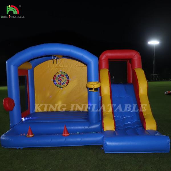 Kids Inflatable Bounce Castle With Blower , Bouncy Castle With Slide , Climbing , Obstacles , Trampoline , Ball Pit Pool