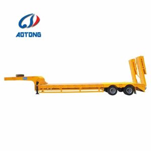 - 3 Axles Detachable Lowbed Modular Lowboy Semi Trailer Equipment with Hydraulic
