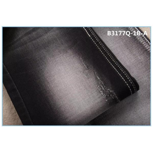 Buy Stock Lot Fake Knitted Black Denim Jeans Fabric 9.3oz at wholesale prices