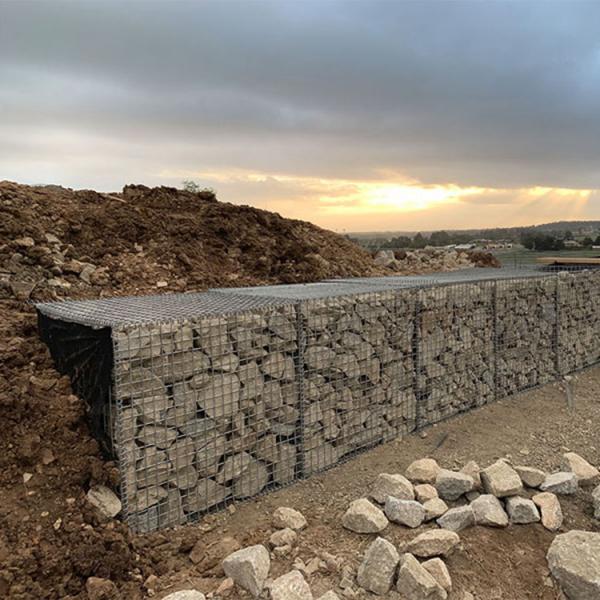 Galfan Wire 60*80mm Gabion Fence System High Corrosion