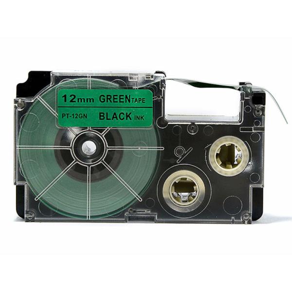 Custom XR - 9GN Black On Green CASIO EZ Label Tape Cartridge 6mm For Restaurant