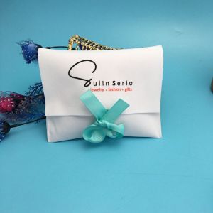 Wear Resistant White Velvet Pouch , Customized Locked Fabric Jewelry Pouch
