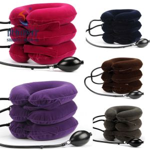 Fast shipping neck collar soft breathable flannel cervical traction inflatable