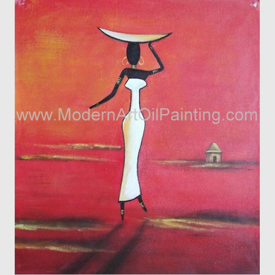 Buy Abstract Modern Oil Paintings , Handmade African Women Canvas Painting Acrylic at wholesale prices