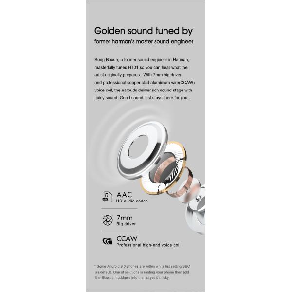 2021 QCY Wireless Earbuds Noise Cancelling HT01 Wireless Charging Headphones Earphone HT01