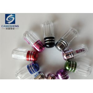 Red Cylindrical Empty Capsule Bottles 13mm Plastic