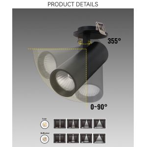 Directional Semi Recessed Ceiling Spotlight 2520lm Adjustable Recessed Downlight