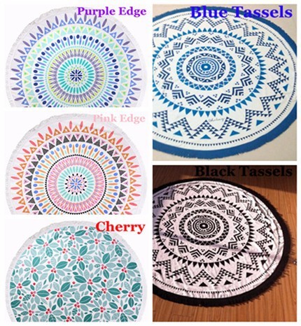 Buy Indian Mandala Round Roundie Beach Towel Tassel, Turkish Round Beach Towel with Tassel at wholesale prices