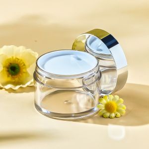 Luxury PET Cosmetic Cream Jar Body Scrub Container Cream Can With Lid For