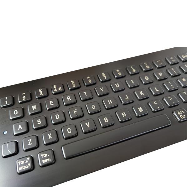 Black Color IP65 Waterproof Stainless Steel Keyboard With 67 Keys For Self Service Kiosk