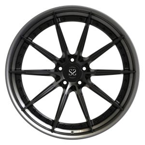 Custom Black Forged 2 Piece Disc Polished Center Staggered RS6 19 20 21 22 Inch