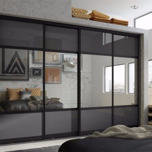 Home Bedroom Sliding Mirror Door Wardrobe Custom Double Locker Closet Furniture