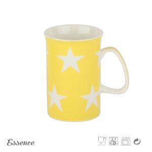 Promotional Bone China Mugs Custom Decal Printing Star Shape Microwave Safe