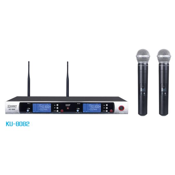 Buy UHF two channels IR frequency wireless microphone KU-8082 at wholesale prices