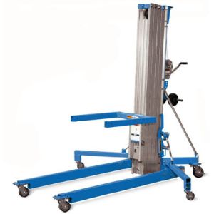 Portable Manual Pallet Stacker Aluminium Cylinder Type Manual Material Lift