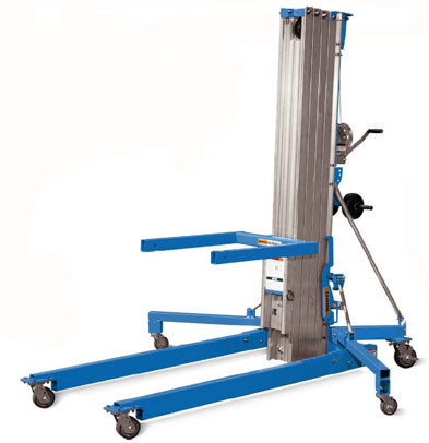 Portable Manual Pallet Stacker Aluminium Cylinder Type Manual Material Lift