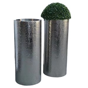 Quality Metal hammered design planter pot hammered metal flower planter for sale
