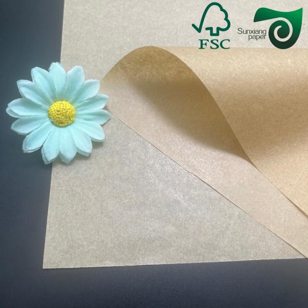 FSC Certified 40gsm Food Grade Microwave Safe Paper Brown Heat Resistant For Baking Wrapping