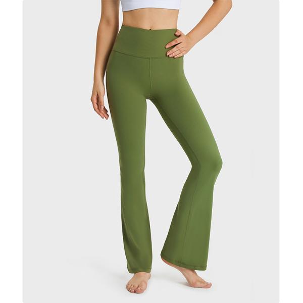 Flared Leg Pocket Yoga Pants Women High Wasit Leggings With Hidden Pocket